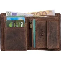 Benthill Geldbörse Herren Klein Echt-Leder Portemonnaie RFID Slim Gelbeutel Mini Börse, RFID-Schutz Kartenfächer Münzfach