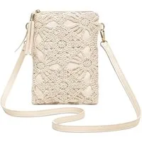 Zaewry Handtasche Damen Durchbrochen Blumen, Gewebte Blumen Umhängetasche, Crossbody Bag für Arbeit Schule Shopper Lässige Täglich