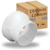 TronicXL Rohr-Reduzierstück Reduzierstück 125 auf 100 mm 100mm Reduzierung für Klimaanlage Abluft, (1-tlg), 100 mm