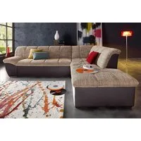 DOMO collection Ecksofa Splash, aktuelle Sitz- und Rückensteppung, Materialmix, L-Form, wahlweise mit Bettfunktion