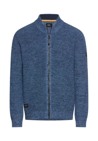 camel active - Kernige Strickjacke aus Baumwollgemisch tinted blue - Gr. - L
