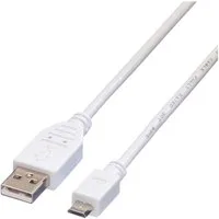 VALUE Value USB-Kabel USB 2.0 USB-A Stecker, USB-Micro-B Stecker 3.00 m Wei USB-Kabel, (300.00 cm)