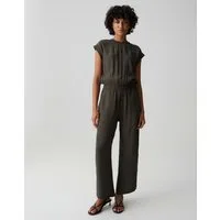 OPUS Jumpsuit MYLEA RIB mit Crêpe-Struktur Rippbündchen und Nahttaschen ergänzen den Look