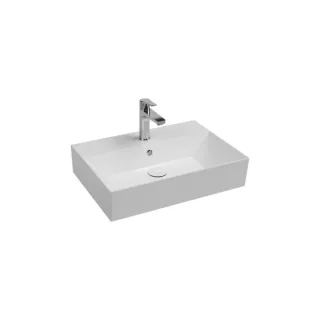 Isvea SistemaZ Waschtisch 10SF50060 Überlauf, Hahnloch, 60cm, weiß