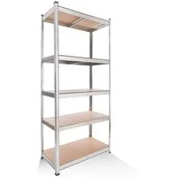 Arebos Schwerlastregal 200x90x45 cm, 5 Böden, 1000 kg Traglast, Steckregal, Lagerregal, Flexibel einsetzbar: für Werkstatt, Garage, Keller oder Lager