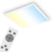 Briloner Leuchten LED Deckenleuchte SIMPLE, CCT - über Fernbedienung, LED fest integriert, warmweiß - kaltweiß, 38 x 38 x 6 cm, Wohnzimmer, Schlafzimmer, Flur