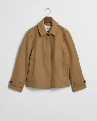 GANT - Kurzmantel aus Wollmischung warm khaki - Gr. - M