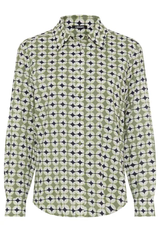 Olsen - Blouse Woven Long Sleeves Moss Green - Gr. - 38
