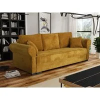 MIRJAN24 Schlafsofa Olimpia Cord, mit Schlaffunktion und Bettkasten, Freistehendes Sofa, 3 Sitzer, Kissen Set