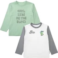 STACCATO Langarmshirt (2-tlg) 2er Pack, mit Letter-Prints und Colorblocking, für Boys