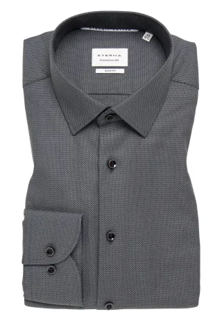 ETERNA - Dynamic Cotton Dobbydesign Langarm schwarz - Gr. - 44/Langarm - 67cm