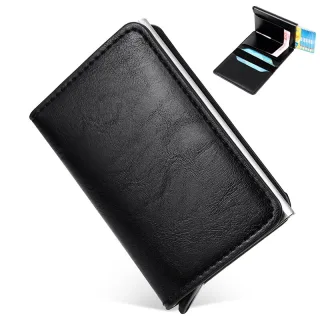 ID Credit Card Holder Wallet Mens RFID Blocking Protected Card Holder Case Slim PU Leather Wallets Mini Small Money Wall