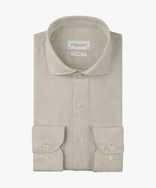 Profuomo - Sand Leinenhemd sand - Gr. - 42