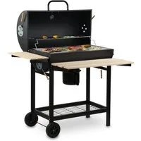 BBQ-Toro Holzkohlegrill Grillwagen, Ø 42 x (L) 80 cm, Premium Kohle Smoker fahrbar