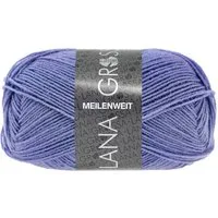 LANA GROSSA MEILENWEIT 50 g UNI Häkelwolle, 210 m (4-fach Sockenwolle mit 80 % Schurwolle), 50 g