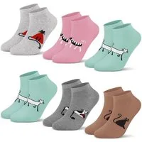 Libella Sneakersocken 2125-2157 (12er-Pack) 12 Paar Sneaker Socken mit Katze-Motiv uni Farbe