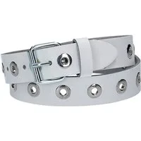 kiddybelts Ledergürtel Ledergürtel Kids 25mm in Weiss mit Ösen und Schließe in Silber (KB14-100, 1-St) sehr weiches Vollrindleder