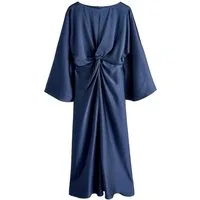 Next Maxikleid Satin-Maxikleid mit langen Ärmeln und Drehdetail (1-tlg)