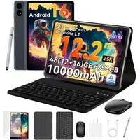 TABWEE 12,2" Android 16 4G LTE 10000 mAh Akku 256 GB Tablet (12.2", 256 GB, Android16, Android 16, 4G LTE, 5G Wifi, 10000 mAh Akku, mit Stift/Maus/Tastatur)