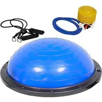 SURFOU Balanceboard Balance Ball Yoga Gleichgewichtstrainer 46cm bis 150 KG belastbar, AntiRutsch Halbkugel Halbball mit Pumpe und 2 Fitnessbändern