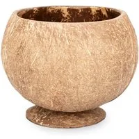 NaDeco Bastelnaturmaterial Kokosnuss Cocktail Becher mit Fuß, Größe ca. 10x10cm Hawaii Becher