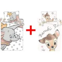 Disney Kinderbettwäsche Disney Dumbo Bambi Babybettwäsche Elefant Reh 100x135cm Set, Renforcé, 2 teilig