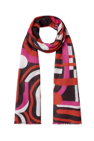 MOMENT IN MAY - Schal mit Grafik-Print pink/rot - Gr. - OS