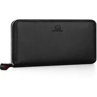Brown Bear Geldbörse Damen Echt Leder Portemonnaie RFID Portmonee viel Kartenfächer Vintage, mit RFID-Schutz und 13 Kartenfächern Farbe Schwarz Nappa
