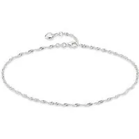 Bruno Banani Fußkette Schmuck Geschenk Silber 925 Körperschmuck Singapurkette Herz, Made in Germany