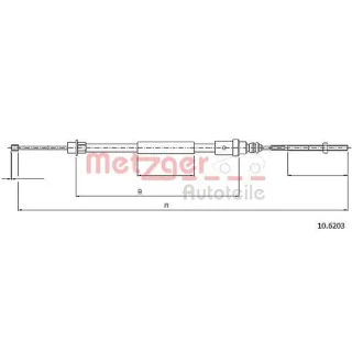 Metzger Handbremsseil hinten links Peugeot 406 10.6203