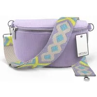 ARTVALL Umhängetasche Cord Handtasche Brusttasche Schultertasche Lila (Tasche inkl. Taschenband), Bauchtasche Cord weich mit Schultergurt abnehmbar Hüfttasche Klein