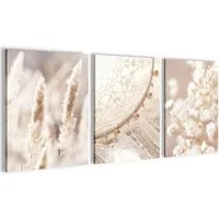 Novart Wandbild 3 Wandbilder Set Natur Wohnzimmer Deko Landschaft Berge Boho, Boho2