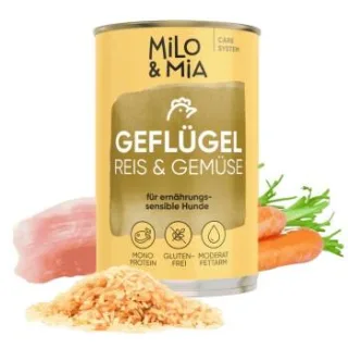 Milo & Mia Geflügel, Reis & Gemüse 24x400 g