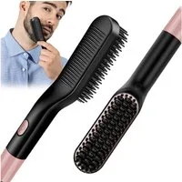 COOL-i ® Glätteisen 2-in-1 Bartglätter & Haarglättbürste, ideal für Bart- & Haarstyling, mit 3 Temperaturen (160-200°C)