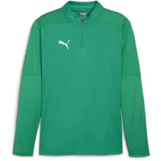 Puma - "TeamFinal" Fleece-Oberteil für Herren, mit kurzem Reißverschluss, Training (Grün/Silber)