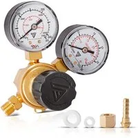 STAHLWERK Druckminderer Mini Druckminderer Druckregler 200 bar für Argon CO2 Mix 18 Mischgas, 200 mbar, (Packung, 4-St., inklusive Dichtungen), für WIG und MIG MAG Schweißgeräte