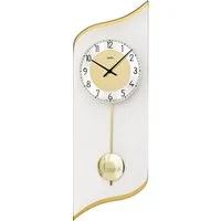AMS Pendelwanduhr W7437 (Quarzuhr,Glasgehäuse,Esszimmer,Wohnzimmer,Made in Germany)