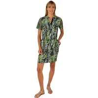 Estefania for woman Sommerkleid 191-5212, Kleid in Snakeprint und Mesh Ärmeln Tunnelzug an Taille