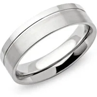Unique Fingerring Unique Edelstahlring matt/teilpoliert 6mm Glanzrille R9113