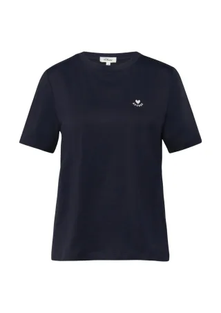 s.Oliver Red Label - Weiches Jersey-T-Shirt mit Frontprint blau - Gr. - 36