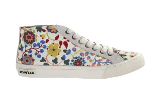 Seavees California Special Liberty Schnürung Multicolor-Leinwand Womens PlimsSolls
