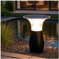 Arnusa LED Solarleuchte Solarlampe Wegeleuchte Sockelleuchte 29 cm Gartenlampe Außenleuchte, Duo Farbeinstellung, LED fest integriert, Kaltweiß, Warmweiß, Duo Color