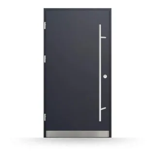 Stahltür nach außen öffnend, 1000 x 2000 mm, DIN links nach außen öffnend, Stahl-Aluminium, Modell Hameln, individuell konfigurierbar