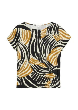s.Oliver - T-Shirt braun/mehrfarbig - Gr. - 42