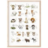 Pipapier Poster Kinderposter „ABC mit Groß- u. Kleinbuchstaben“, Buchstabenposter ABC, erhältlich in DIN A4, A3 und A2