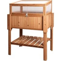 needs&wants® Hochbeet mit Frühbeet-Aufsatz Abdeckung Deckel Dach aus Holz für Garten Balkon, Pflanzbeet Frühbeetkasten Gewächshaus mit Haube Ablage Pflanzkasten