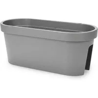 Spetebo Blumentopf Balkon Blumentopf OVAL - groß / grau (Stück, 1 St., Pflanztopf), Kunststoff Pflanzkasten zum Einhängen