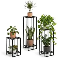 Spetebo Pflanzentreppe Rechteckige Pflanzenständer aus Metall im 3er Set - 95 / 75 / 55 (Anzahl, 1 St., Stück), Flexibel einsetzbar