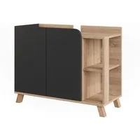 Vicco Waschbeckenunterschrank Karen, Sonoma/Anthrazit, 80 x 65 cm mit 2 Türen (1-St)