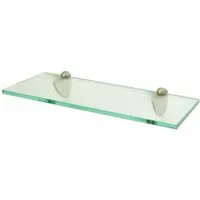 dieGlasschmiede Wandregal Glasregal Klarglas 20 - 100cm, Wandablage Glasablage Ablage Regal Glas, inkl. 2 Wandhalter aus Metall